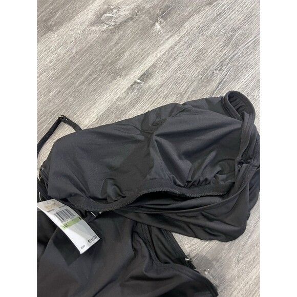 NWT $118 Michael Kors One-Piece Swimsuit Black Off Shoulder Side Cut Out 8 - Picture 7 of 10